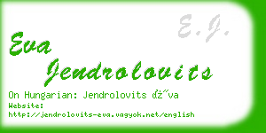 eva jendrolovits business card